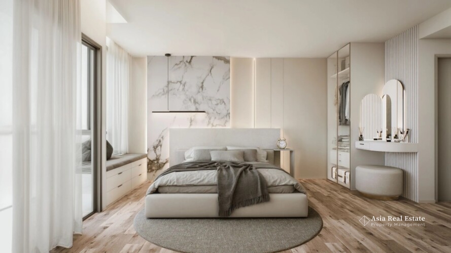Siam Oriental Oasis — living room interior design bed view